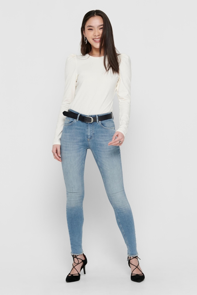 ONLBLUSH MID SK ANK RAW JEA REA1467 15162363 Light Blue Denim